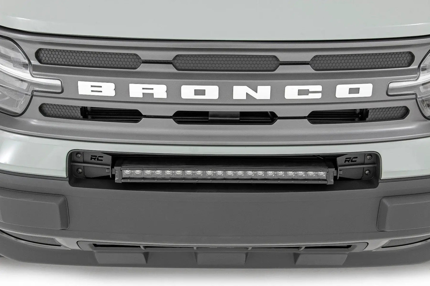 Rough Country LED Light Kit | Bumper Mount | 20" Black Single Row | White DRL | Ford Bronco Sport (21-26) by Rough Country