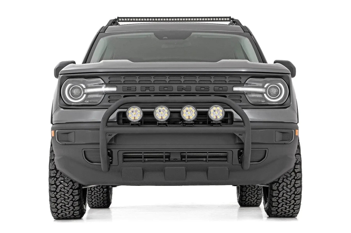 Rough Country Nudge Bar | 4 Inch Round Led (x4) | Ford Bronco Sport 4WD (2021-2024) by Rough Country