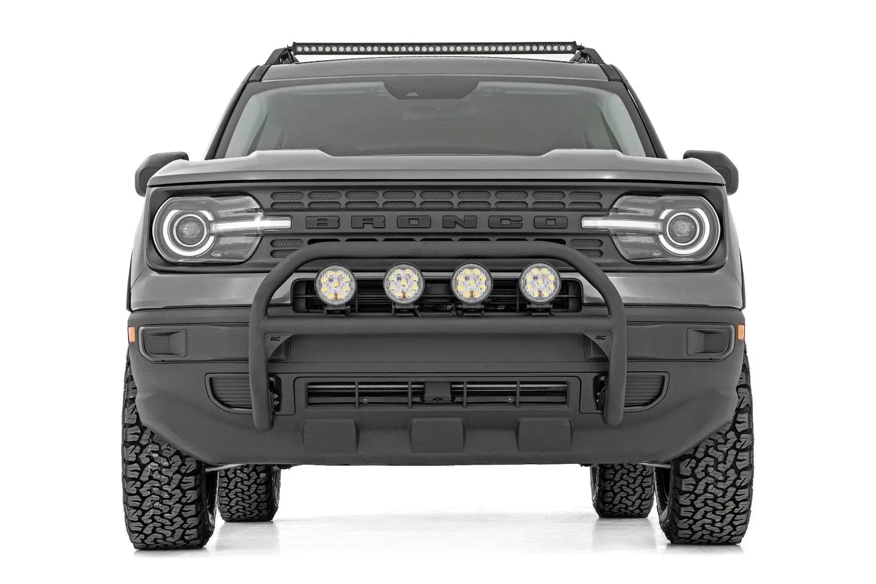 Rough Country Nudge Bar | 4 Inch Round Led (x4) | Ford Bronco Sport 4WD (2021-2024) by Rough Country