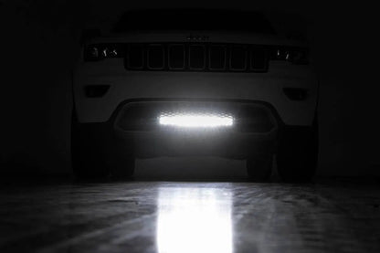 Rough Country LED Light Kit | Bumper Mount | 20" Chrome Dual Row | White DRL | Jeep Grand Cherokee WK2 (11-20) by Rough Country