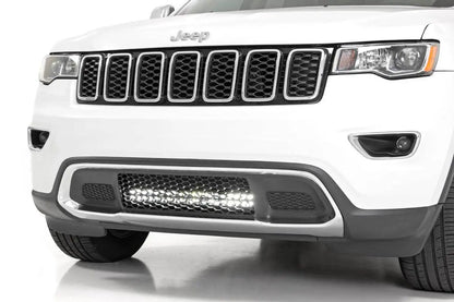 Rough Country LED Light Kit | Bumper Mount | 20" Chrome Dual Row | Amber DRL | Jeep Grand Cherokee WK2 (11-20) by Rough Country
