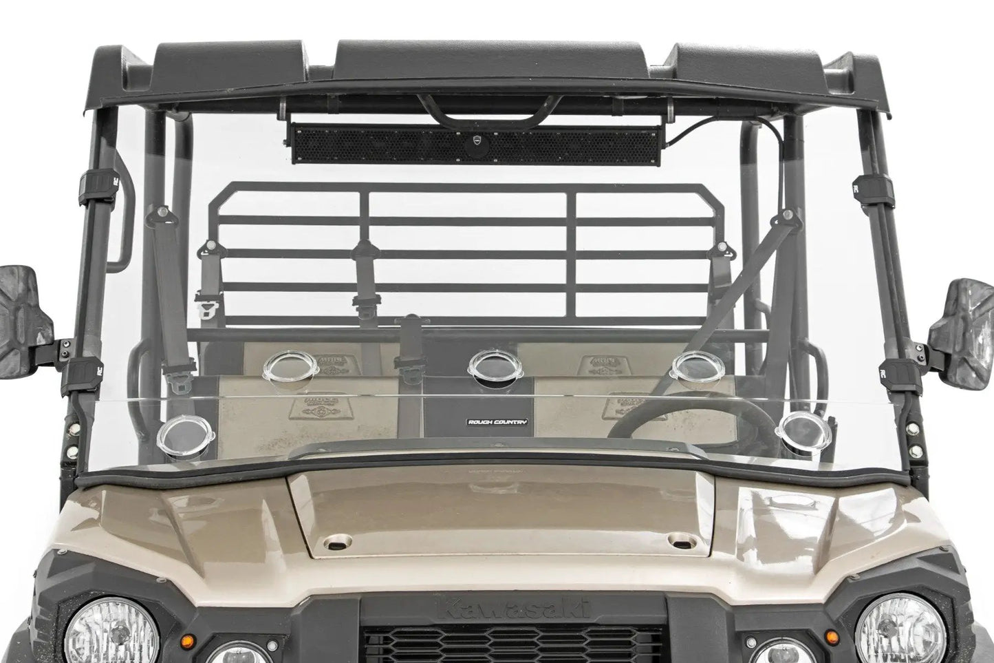 Rough Country Vented Full Windshield | Scratch Resistant | Kawasaki Mule PRO-FX by Rough Country