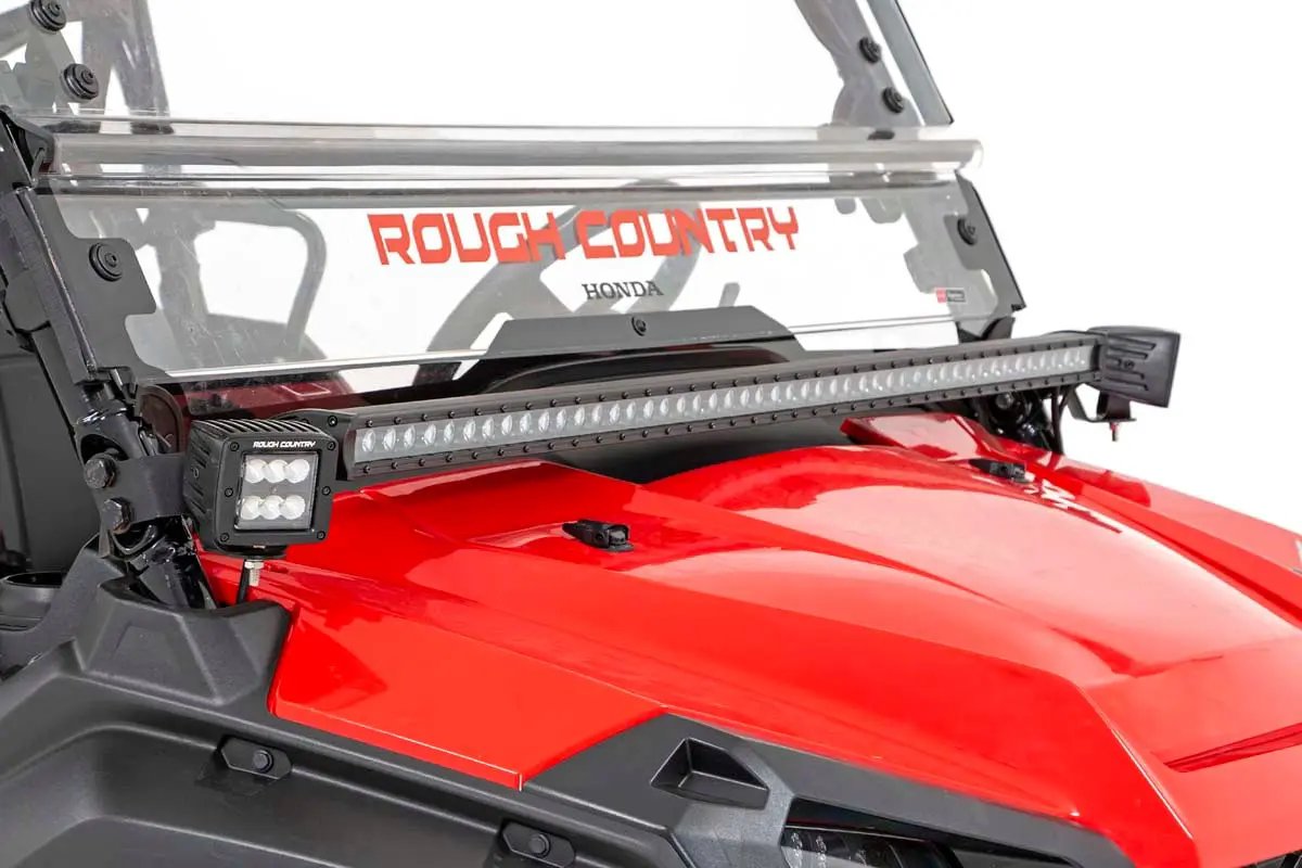 Rough Country LED Light Kit | Cage Mount | 2" Black Pair | Amber DRL | Honda Pioneer 1000 by Rough Country