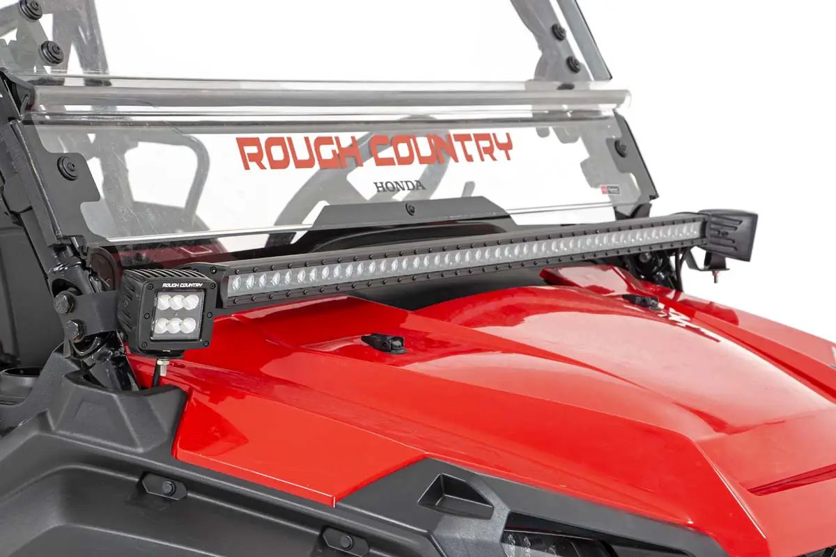 Rough Country LED Light Kit | Cage Mount | 2" Chrome Pair | Wide Angle | Honda Pioneer 1000 by Rough Country