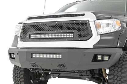 Rough Country Mesh Grille | 30" Dual Row LED | Black | White DRL | Toyota Tundra (14-17) by Rough Country