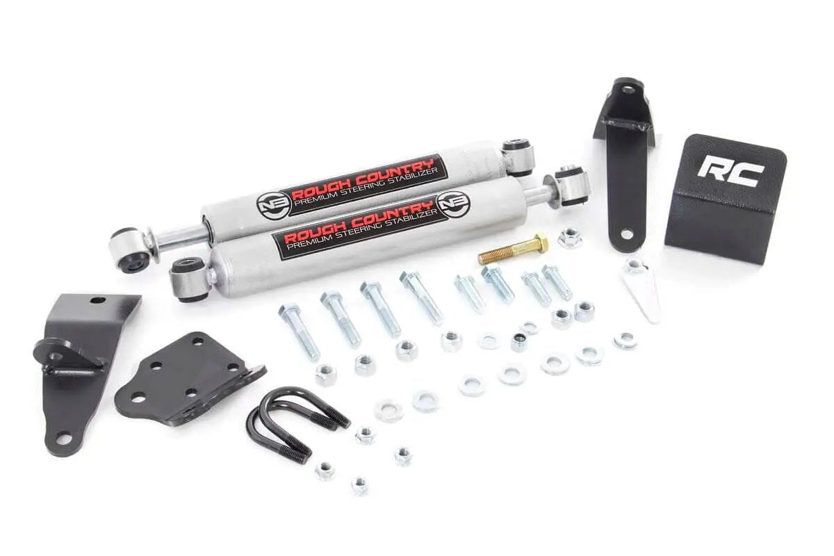 Rough Country N3 Steering Stabilizer | Dual | 2-8 Inch Lift | Ram 2500 (10-13)/3500 (10-12) by Rough Country