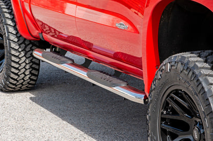 Estribos Ovalados Nerf | Acero Inoxidable | Cabina Doble | Chevy/GMC 1500/2500HD/3500HD (19-26)