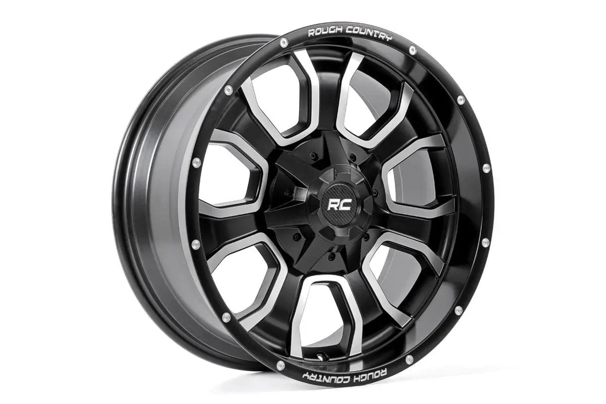 Rough Country 93 Series Wheel | One-Piece | Matte Black | 20x10 | 8x6.5 | -18mm by Rough Country