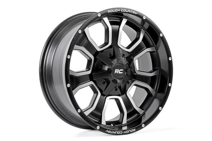 Llanta Rough Country Serie 93 | Una pieza | Negro Mecanizado | 20x10 | 6x5.5/6x135 | -18mm