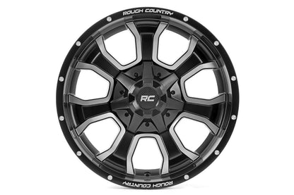 Llanta Rough Country Serie 93 | Una pieza | Negro Mecanizado | 20x10 | 6x5.5/6x135 | -18mm
