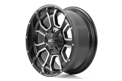 Llanta Rough Country Serie 93 | Una pieza | Negro Mecanizado | 20x10 | 6x5.5/6x135 | -18mm