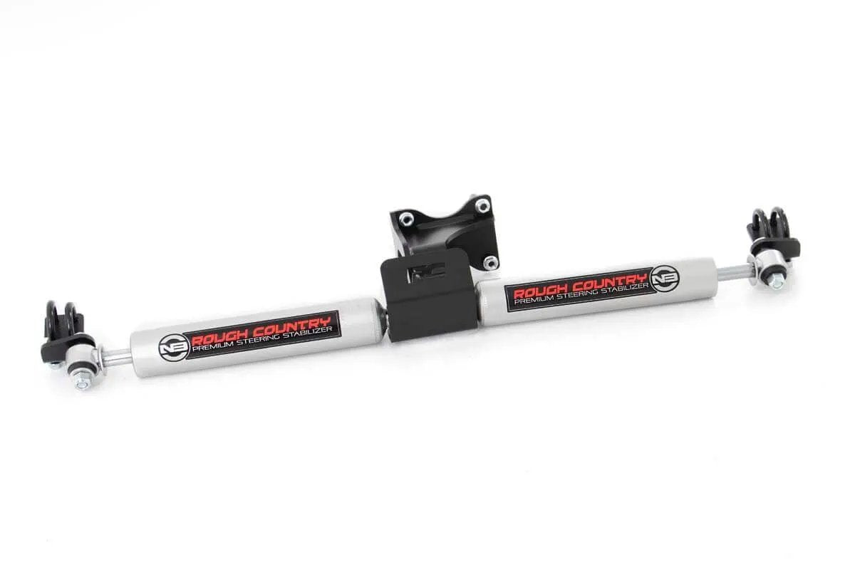 Rough Country N3 Steering Stabilizer | Dual | 2-8 Inch Lift | Jeep Wrangler JK/Wrangler Unlimited (07-18) by Rough Country