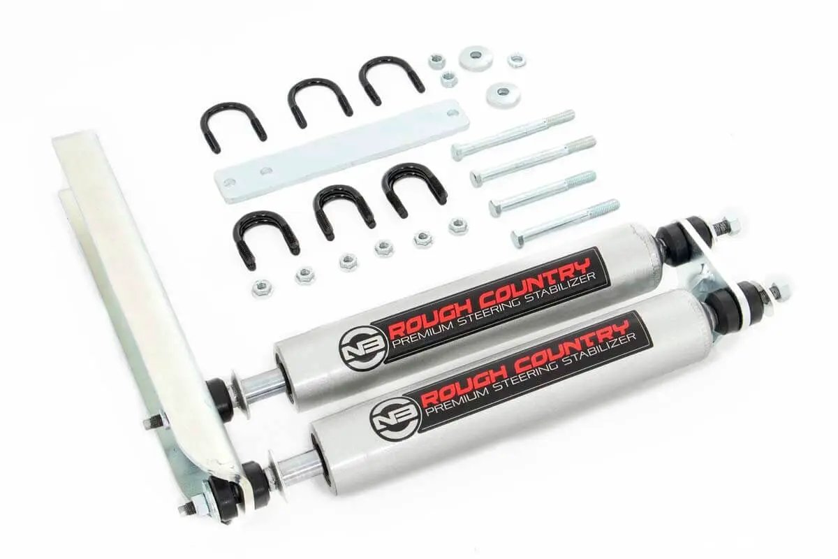 Rough Country N3 Steering Stabilizer | Dual | Ford Bronco/F-150/F-250 (1980-1998) by Rough Country