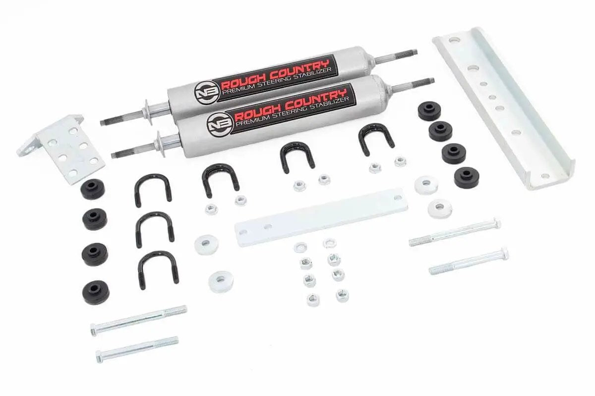 Rough Country N3 Steering Stabilizer | Dual | Ford Bronco/F-150/F-250 (1980-1998) by Rough Country