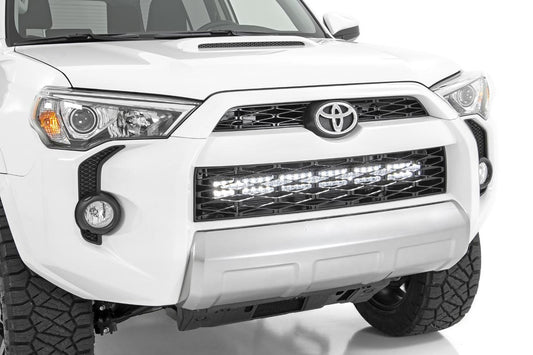 Rough Country LED Light Kit | Bumper Mount | 30" Black Dual Row | White DRL | Toyota 4Runner (14-20)