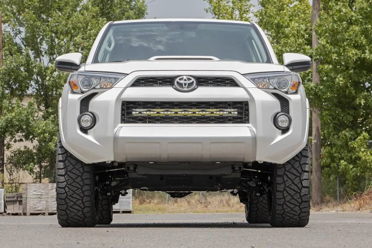 Rough Country LED Light Kit | Bumper Mount | 30" Black Dual Row | White DRL | Toyota 4Runner (14-20) by Rough Country