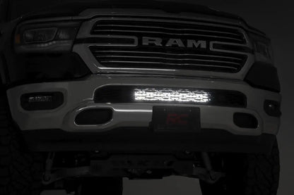 Rough Country LED Light Kit | Bumper Mount | 20" Chrome Dual Row | White DRL | Ram 1500 (19-24) by Rough Country