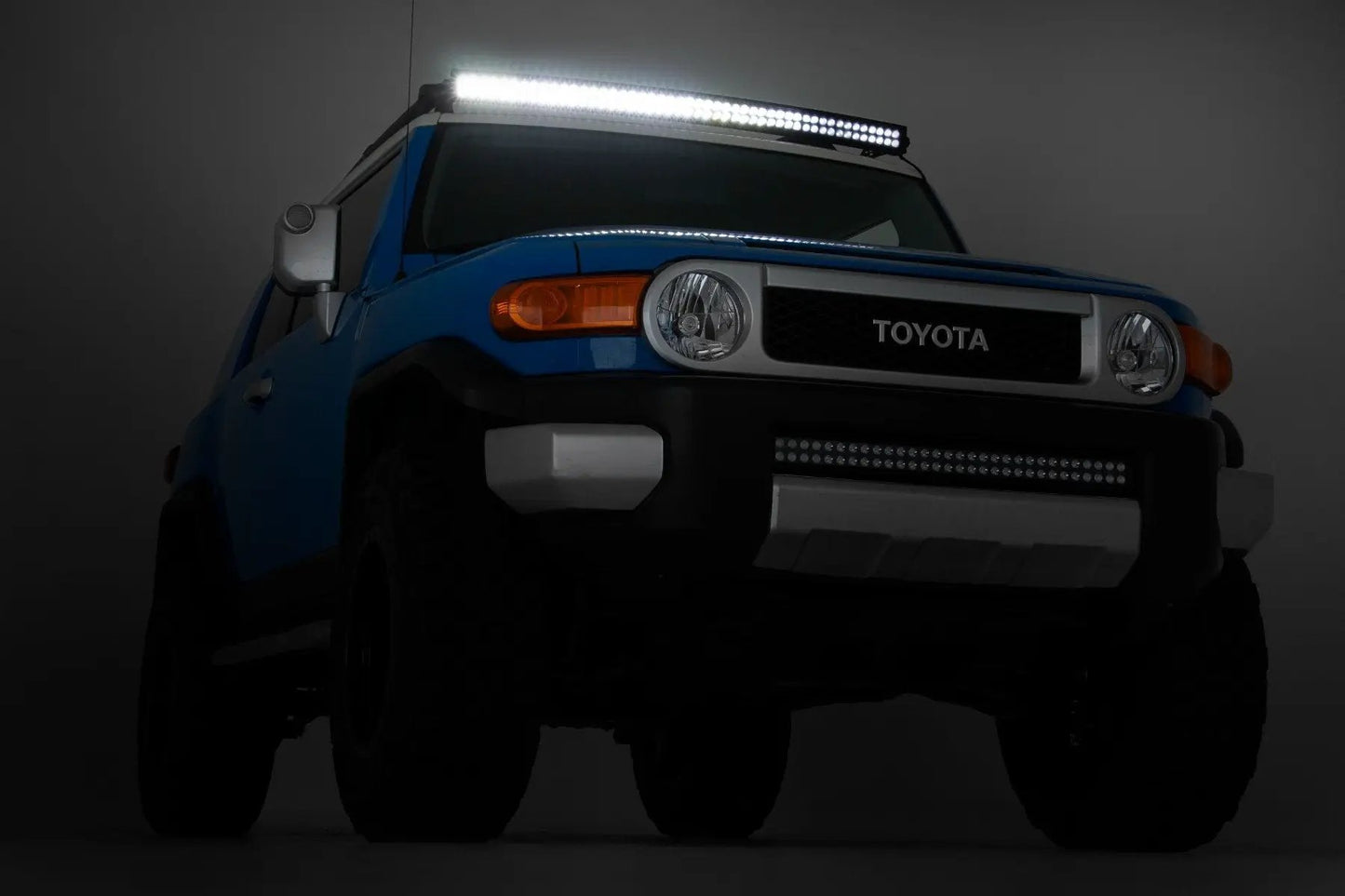 Rough Country 54 Inch Black Series LED Light Bar | Curved | Dual Row | Cool White DRL by Rough Country