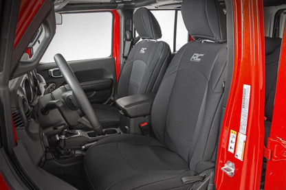 Rough Country Seat Covers | Front and Rear | Jeep Wrangler Unlimited 4WD (2018-2026)