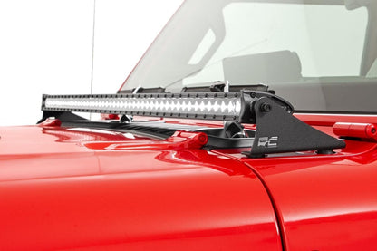 Rough Country LED Light Kit | Cowl Mount | 50" Black Single Row | Jeep Gladiator JT/Wrangler JL (18-26)
