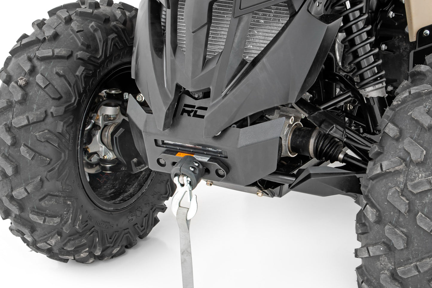 Rough Country Winch Bumper | 4500-Lb Winch | Black Series LED | 6" Light | Can-Am Renegade 1000/Renegade 500