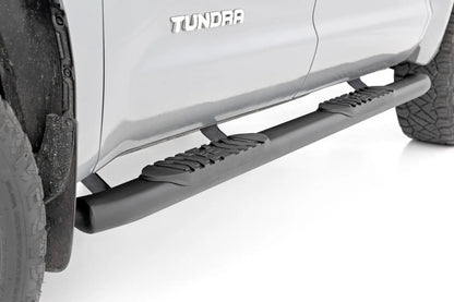 Rough Country Oval Nerf Step | Crew Cab | Black | Toyota Tundra 2WD/4WD (2007-2021) by Rough Country