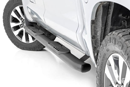 Rough Country Oval Nerf Step | Crew Cab | Black | Toyota Tundra 2WD/4WD (2007-2021) by Rough Country