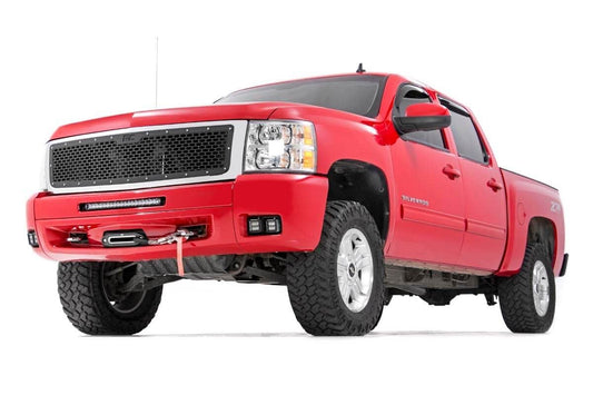 Rough Country LED Light Kit | Fog | 2" Black Pairs x2 | White DRL | Chevy Silverado 1500/2500HD/3500HD 2WD/4WD