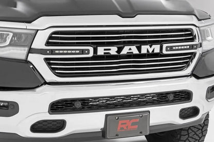 Rough Country Dual 6in LED Grille Kit | Black Slimline | Ram 1500 2WD/4WD (2019-2024) by Rough Country
