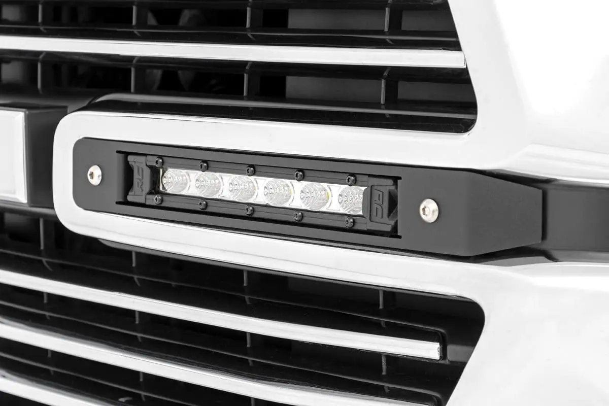 Rough Country Dual 6in LED Grille Kit | Chrome Slimline | Ram 1500 2WD/4WD (2019-2024) by Rough Country