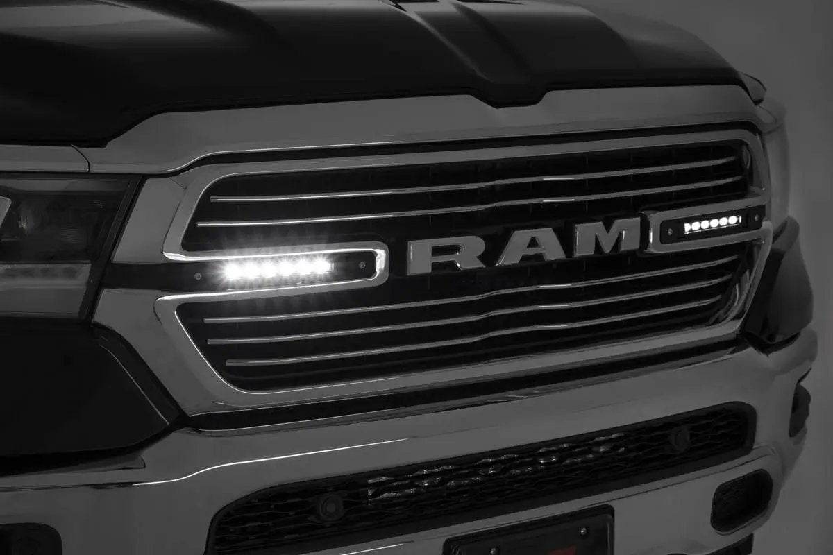 Rough Country Dual 6in LED Grille Kit | Black Slimline | Ram 1500 2WD/4WD (2019-2024) by Rough Country