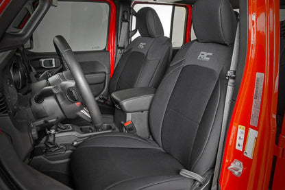 Rough Country Seat Covers | Front and RR w/ Cup Holder | Jeep Gladiator JT 4WD (2020-2025) by Rough Country
