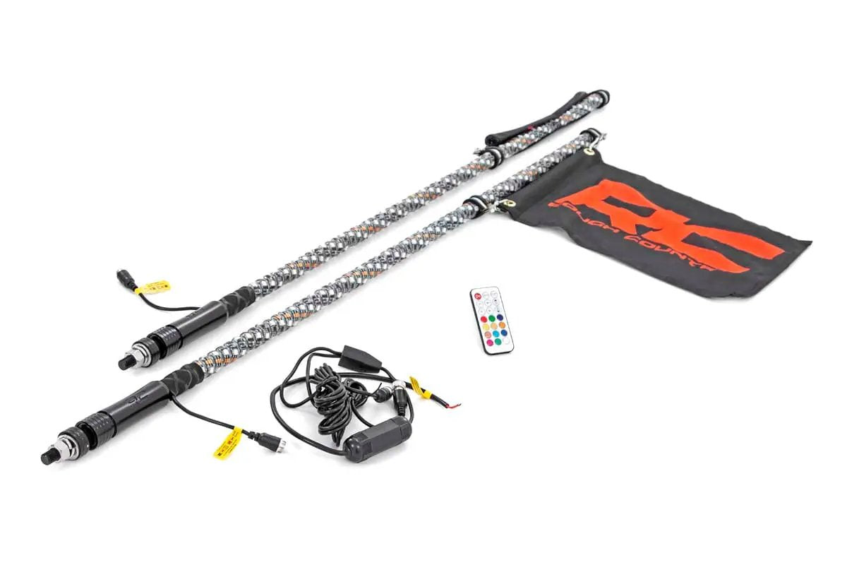 Rough Country Multi-Color LED | Whip | 4' Long | Pair by Rough Country