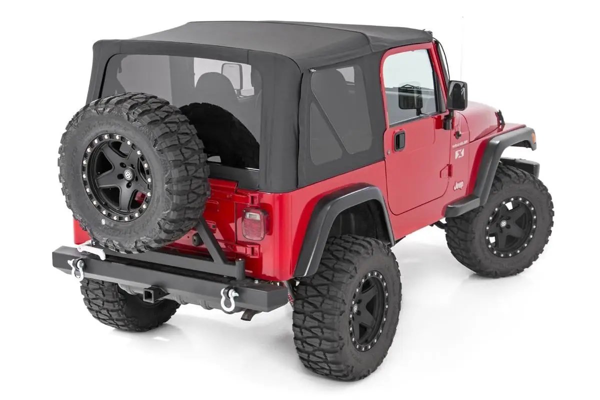 Rough Country Soft Top | Replacement | Black | Half Doors | Jeep Wrangler YJ 4WD (87-95) by Rough Country
