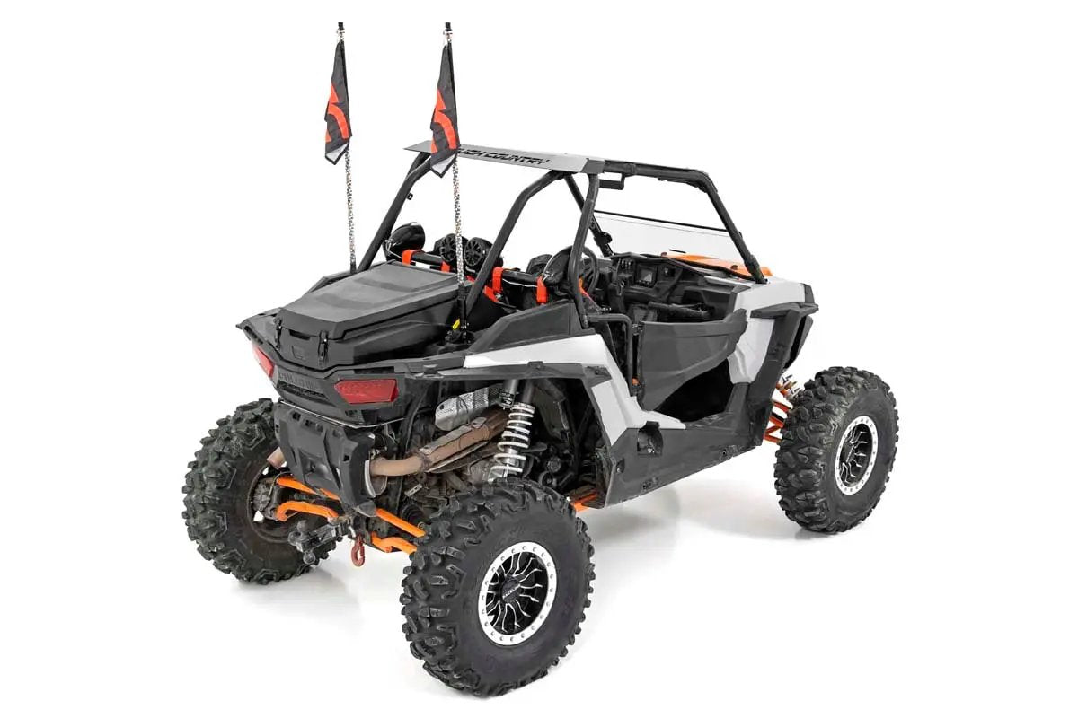 Rough Country Whip Mount | Cage | 4' Multl-Color LED Whip Pair | Polaris RZR XP 1000 by Rough Country