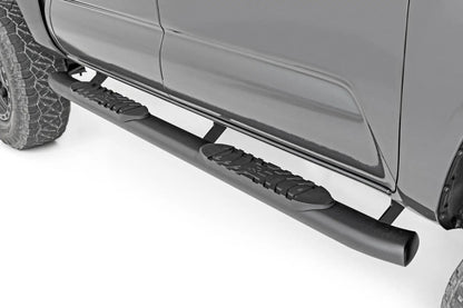 Rough Country Oval Nerf Step | Double Cab | Black | Toyota Tacoma 2WD/4WD (2005-2023) by Rough Country
