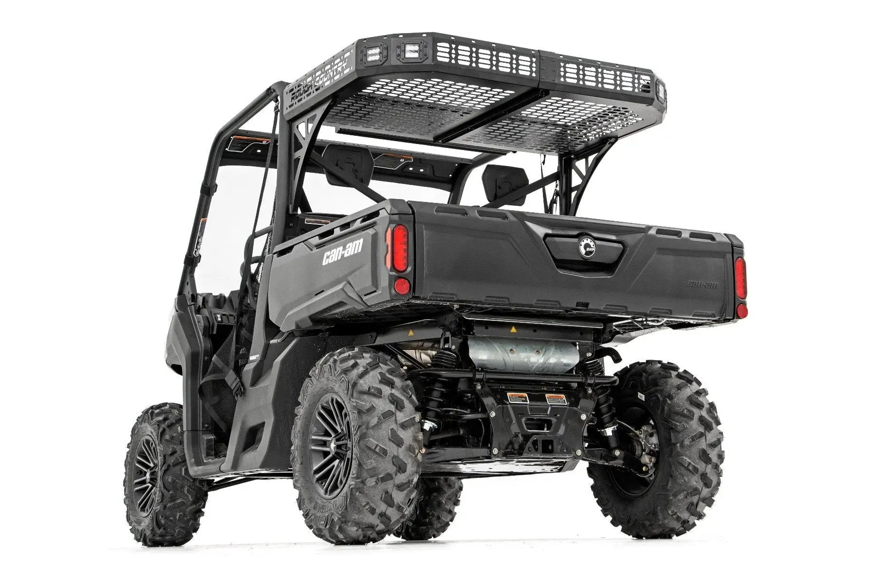 Rough Country Cargo Rack | Dual 2" Black LED Pairs | Flush Mount | Can-Am Defender HD 5/HD 8/HD 9/HD 10 by Rough Country