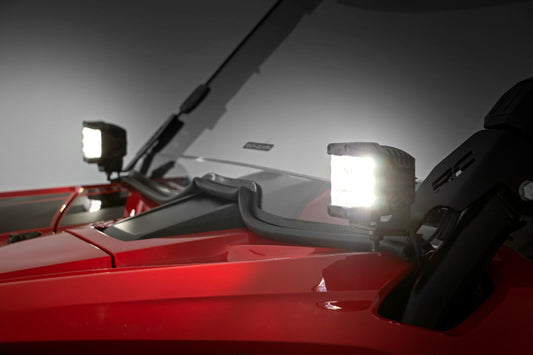 Rough Country LED Light Kit | Cage Mount | 2" Chrome Pair | Wide Angle | Honda Talon 1000