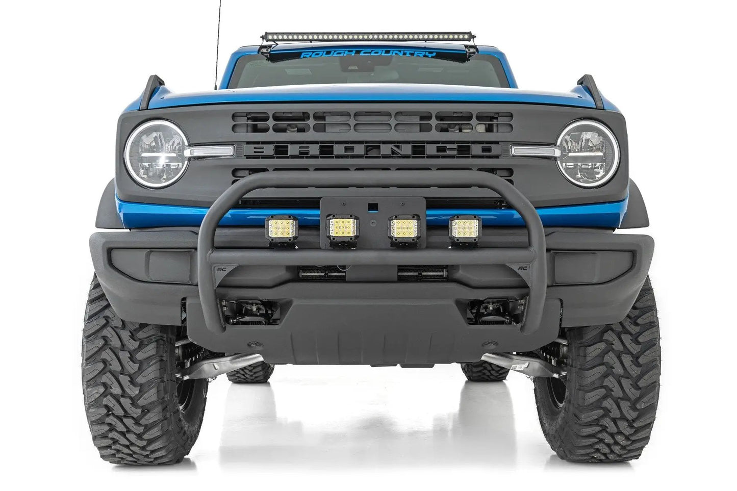 Rough Country Nudge Bar | 20 Inch Black Single Row LED | Ford Bronco 4WD (2021-2025) by Rough Country