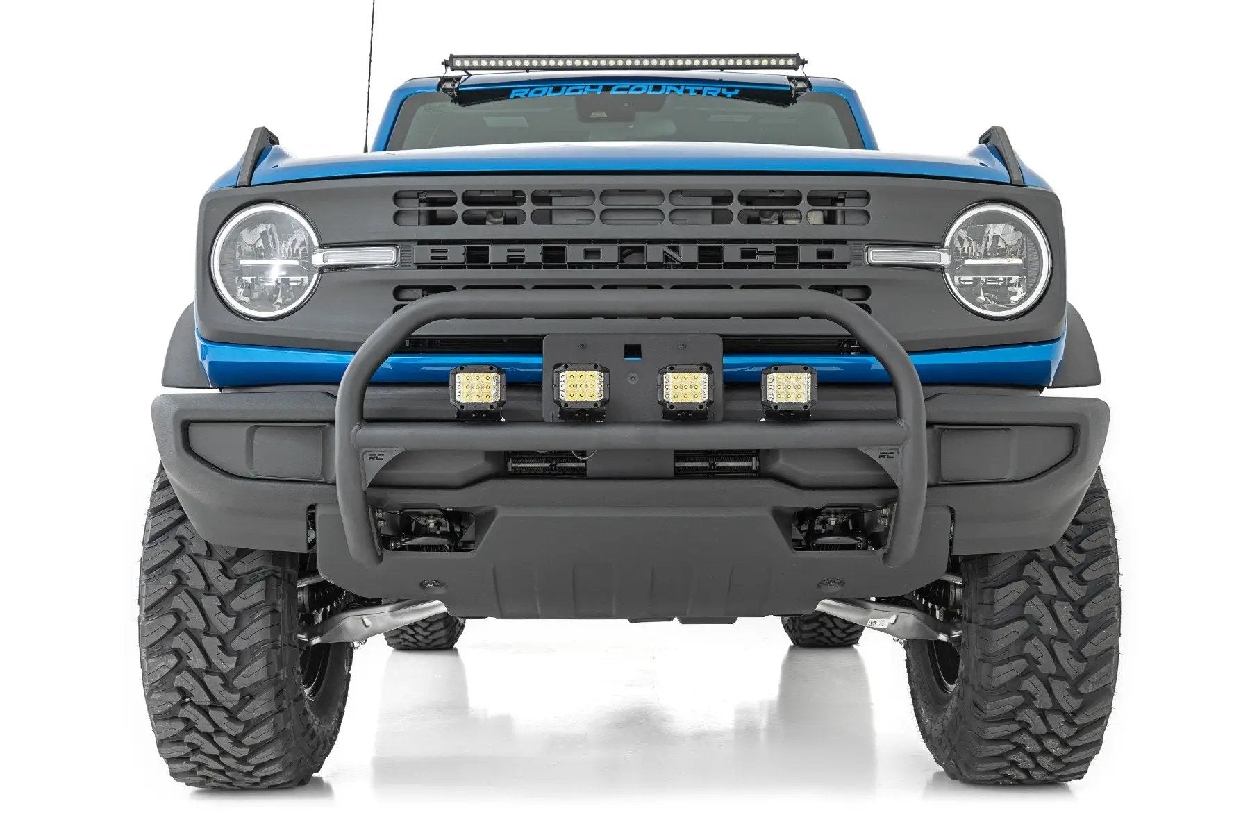 Rough Country Nudge Bar | 20 Inch Black Single Row LED | Ford Bronco 4WD (2021-2025) by Rough Country