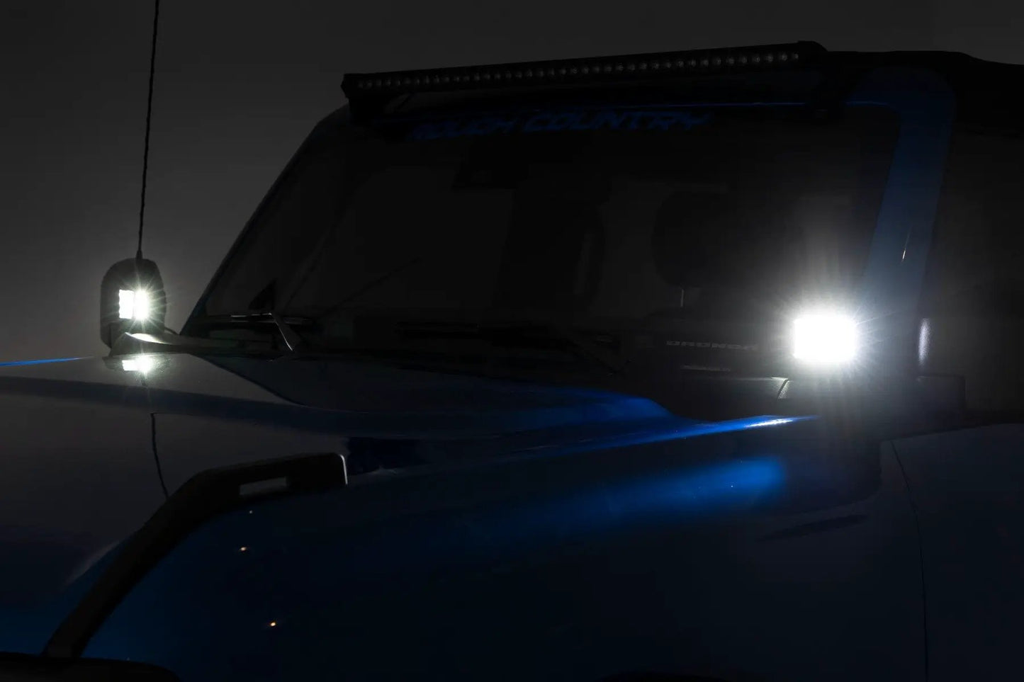 Rough Country LED Light Kit | Ditch Mount | 2" Black Pair | Spot Pattern | Ford Bronco (21-25) by Rough Country