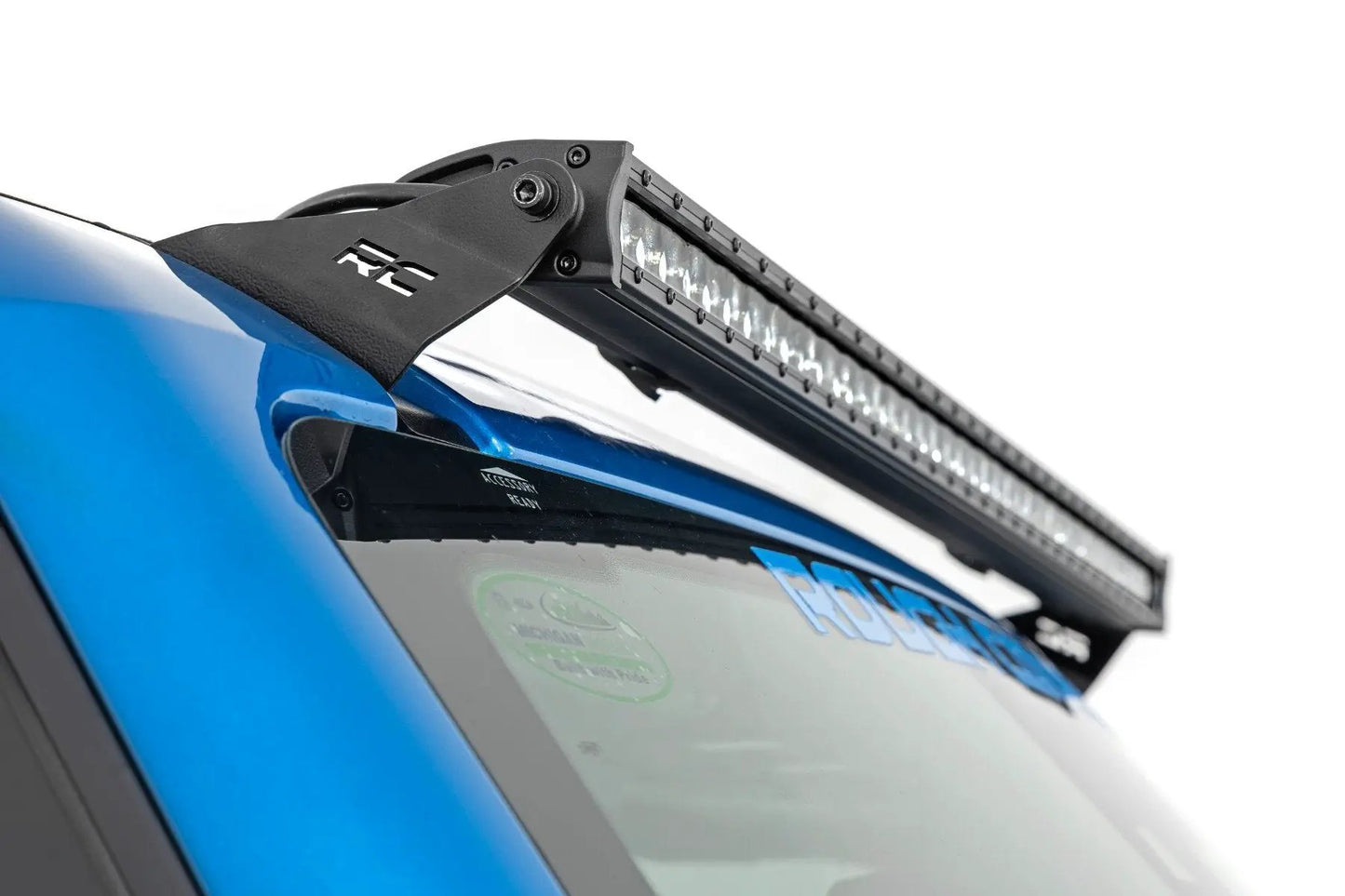 Rough Country LED Light Kit | Upper Windshield | 40" Black Single Row | Ford Bronco (21-25) by Rough Country
