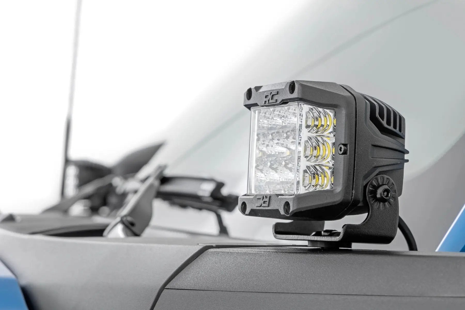 Rough Country LED Light Kit | Ditch Mount | 2" Black Pair | Amber DRL | Ford Bronco (21-25) by Rough Country
