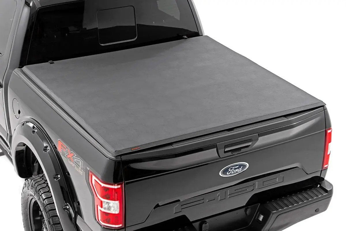 Rough Country Soft Tri-Fold Bed Cover | 6'7" Bed | Ford F-150 (21-25)/F-150 Lightning (22-25) by Rough Country