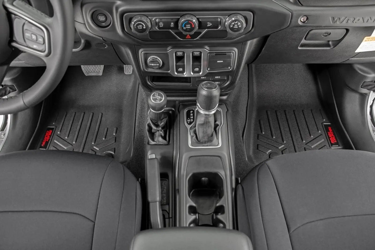 Rough Country Floor Mats | FR | 2 Door | Jeep Gladiator JT (20-24)/Wrangler JL (18-24)/Wrangler Unlimited (18-24) by Rough Country