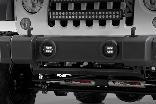 Kit de luces LED | Montaje antiniebla | Par negro de 2" | Jeep Wrangler JK/Wrangler Unlimited (10-18)
