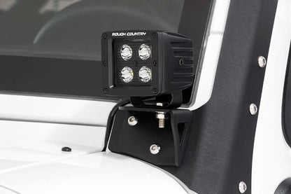 Rough Country LED Light Mount | Lower Windshield | Pod | Jeep Wrangler JK/Wrangler Unlimited (07-18) by Rough Country