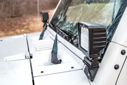Rough Country Light Mounts | Lower Windshield | Jeep Wrangler JK/Wrangler Unlimited (07-18) by Rough Country