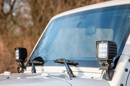 Rough Country Light Mounts | Lower Windshield | Jeep Wrangler JK/Wrangler Unlimited (07-18) by Rough Country