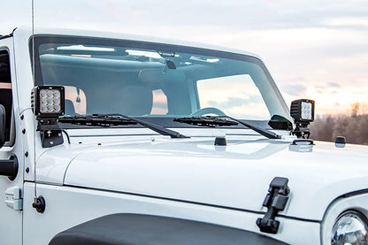 Rough Country Light Mounts | Lower Windshield | Jeep Wrangler JK/Wrangler Unlimited (07-18) by Rough Country